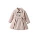 ZQC Fall Winter Woolen Trench Coat Toddler Girls Outerwear with Belt