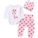 DOUBFIVSY Newborn Toddler Baby Girl Outfits Giraffe Bodysuit Top + Pink Legging Pants Set with Hat Infant Clothes