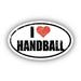 I Love Handball I Heart Euro Oval Sticker Vinyl 3M Decal 3 In x 5 In