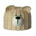 Yoone Lampshade Cover Bear Shape Dust-proof Rattan Lovely Appearance Replacement Lamp Shade for Home