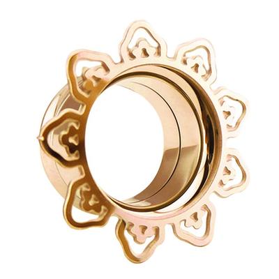 Dehnschnecke ADELIA´S "Piercing Ohrpiercing", Damen, rosa (rosegold), Chirurgiestahl, modisch, Piercings, Flesh Tunnel PVD Rosè Gold beschichtet