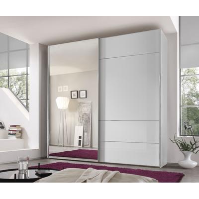 Schwebetürenschrank STAUD "Sonate Lucca mit Spiegel, Made in Germany", weiß (alpinweißglas), B:200cm H:222cm T:68cm, Holzwerkstoff, Schränke, Mit vier verschiedenen Ausstattungsvarianten Image