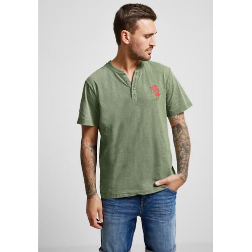 T-Shirt STREET ONE MEN Gr. M (50), grün (oregano green) Herren Shirts T-Shirts aus reiner Baumwolle