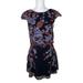 Anthropologie Dresses | Anthropologie Eva Franco Women's Tiered Floral Dress Black Sized 2p Nwt | Color: Black/Blue | Size: 2p