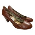 American Eagle Outfitters Shoes | American Eagle Heels Women's 10m Brown Faux Leather Slip On Euc | Color: Brown | Size: 10