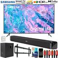 Samsung UN43CU7000 43 inch Crystal UHD 4K Smart TV Bundle with Deco Gear Home Theater Soundbar with Subwoofer Wall Mount Accessory Kit 6FT 4K HDMI 2.0 Cables and More (2023 Model)