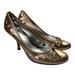 Jessica Simpson Shoes | Jessica Simpson Heels Pumps Gold Leather Laser Cut Womens 8.5b Made In Brazil | Color: Gold | Size: 8.5