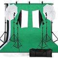 Andoer Photo Studio Kit, Background Support System 1.6m x 3m with Softbox, 45W Light Bulbs, Umbrella, E27 Lamp Holder, 2M Light Stands, Transport for Photography, Photos and Video