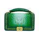 Handmade Genuine Crocodile Skin Envelope Clutch Purse for Women Hand Bag for Daily Use Wedding Cocktail Party Travel (Green-B)