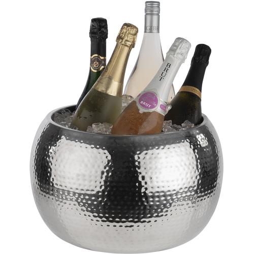 „Wein- und Sektkühler APS „“BIG BOWL““ Eiskübel silberfarben (silber) Baraccessoires Weinaccessoires herausnehmbarer Tropfeinsatz, Edelstahl, Ø 37 cm“