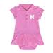 Girls Infant Garb Pink Nebraska Huskers Caroline Cap Sleeve Polo Dress