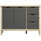 Kommode INTER-FURN "Latera" Sideboards Gr. B/H/T: 110 cm x 79 cm x 39 cm, 3, grau (grau lackiert) Kommode