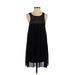 Everly Casual Dress - Shift Scoop Neck Sleeveless: Black Print Dresses - Women's Size Small