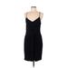 1.State Casual Dress - Sheath Plunge Sleeveless: Black Print Dresses - Women's Size Medium