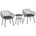 Corrigan Studio® 3-Piece Patio Rattan Chair & Table Furniture Set, Outdoor Set w/ Two Chairs & Coffee Table For Garden | Wayfair