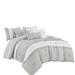 Charlton Home® Corrida 7-Piece Luxury Ruffle Embroidery Comforter Set - Queen/King Size /Polyfill/Microfiber in Gray | Wayfair