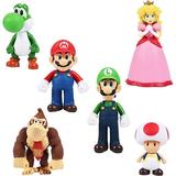 5 inch Mario Figures Toy - Mario & Luigi Figurines â€“ Yoshi & Mario Bros Action Figures Mario PVC Toy Figures ï¼ˆPack of 6 ï¼‰