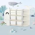 DUKE BABY Kids Toy Storage Organizer with Pull-out Storage Bins Display Bookshelves Multipurpose Toy Cabinets for Kids Playrooms Bedrooms Age 1-12 Whale Collection Large