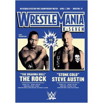 WWE The Rock Stone Cold WrestleMania Poster - Ungerahmt A2 Image