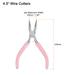 Mini Bent Nose Pliers 4.5" Toothless Curved Precision Plier with Pink Handle
