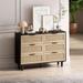 43.31" Width 6-Drawers Rattan Storage Cabinet