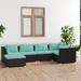 vidaXL Patio Lounge Set Outdoor Sectional Sofa Set Table Garden Poly Rattan - 27.6" x 27.6" x 23.8"