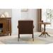 PU Leather Arm Chairs Modern Solid Wood Accent Chair Armrest Leisure Chair