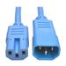 Heavy Duty Computer Power Extension Cord 15A 14 AWG C14 to C15 Blue - 6 ft.