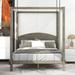 Queen / Full Size Canopy Platform Bed with Headboard and Support Legs