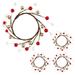 NUOLUX 4pcs Artificial Berry Wreath Candle Holder Wreath Ring Christmas Decoration Centerpiece