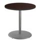 36 Round Cafe Table with Round Base 36 Height Particleboard Core/T-Mold Mahogany Top Grey Frame