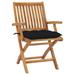 vidaXL Patio Chairs 2 pcs with Black Cushions Solid Teak Wood