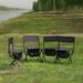 4-piece Folding Outdoor Chair with Storage Bag Portable Chair for indoor Outdoor Camping Picnics and Fishing Grey