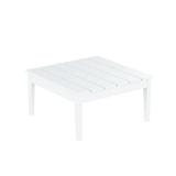 WestinTrends Ashore Outdoor Coffee Table 32 Inch All Weather Poly Lumber Adirondack Patio Coffee Table Square Low Table White