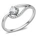 KUNEREN DA105 - High polished (no plating) Stainless Steel Ring with AAA Grade CZ in Clear
