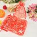 Hadanceo 100 Pcs Gift Bags Snowflake Pattern Reusable Organza Drawstring Candy Bag