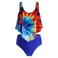 swim suits High Set Bottom Bathing Waisted Ruffled With Women Suit Pieces Top Two Swimwears Tankinis Set