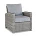 Dune 24 Inch Lounge Chair Outdoor Gray Resin Wicker Polyester Upholstery- Saltoro Sherpi