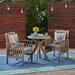 Christopher Knight Home Casa Outdoor 2-Seater 28 Round Acacia Wood Bistro Set with X-Legs by - N/A gray finish + dark gray cushion