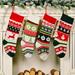 Hadanceo Creative Snowman Pattern Christmas Stocking Fine Texture Elastic Knitted Fabric Stocking Gift Bag for Home