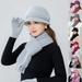 AYYUFE 1 Set Hat Scarf Gloves Non-allergenic Comfortable Thick Mother Beanie Cap Scarf Mittens for Daily