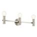 Torche 3 Light Bathroom Vanity Light in Brushed Nickel