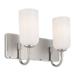 Solia 2 Light Bathroom Vanity Light in Polished Nickel