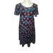 Lularoe Dresses | Lularoe Carly Black Multicolor Short Sleeve Dress | Color: Black | Size: Xxs