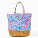 Lilly Pulitzer Bags | Lilly Pulitzer Wicker & Canvas Tote | Color: Blue/Tan | Size: Os