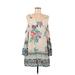 Entro Casual Dress: Ivory Floral Motif Dresses - Women's Size Small
