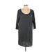 Gap Casual Dress - Shift Scoop Neck 3/4 sleeves: Gray Dresses - Women's Size Large