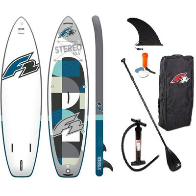 Inflatable SUP-Board F2 "Stereo 10,5 grey" Wassersportboards Gr. 10,5 320 cm, grau Stand Up Paddle