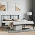 vidaXL Metal Bed Frame with Headboard Black 120x190 cm Small Double