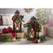 The Holiday Aisle® Set Of 2 Metal Holiday Lanterns w/ Candle & Floral Accents Metal | 11 H x 4.5 W x 9.25 D in | Wayfair